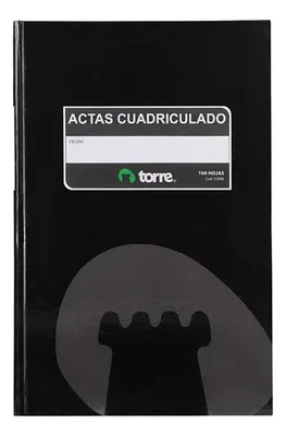 Libro De Actas Cuadriculado 100 Hojas Empastado