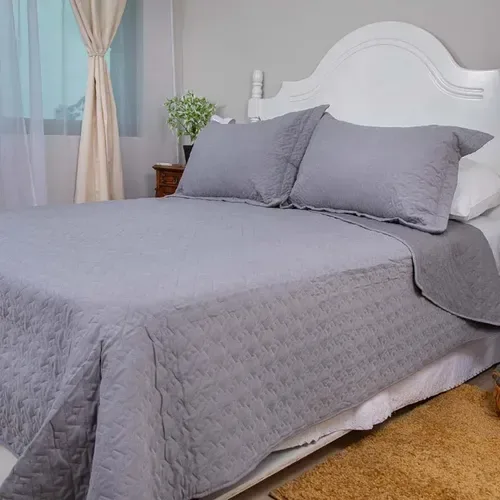 Quilt Velvety 2.5 Plazas Gris Poliéster Gris