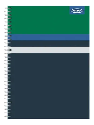 Cuaderno Espiral 120 Hojas Tapa Dura Matemática Verde Y Azul