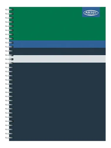 Cuaderno Espiral 120 Hojas Tapa Dura Matemática Verde Y Azul