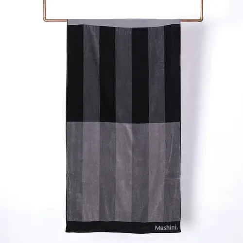 Toalla De Playa Jacquard Algodón 100x180cm Gris