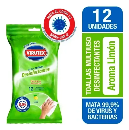 Paños Desinfectantes Multiuso Húmedos Limón