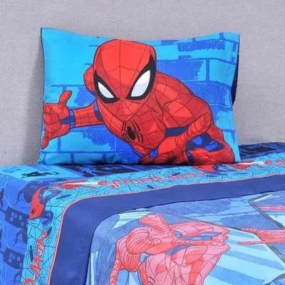 Set De Sábanas Microfibra Single Spiderman Verde Oscuro