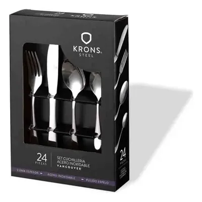Set Cuchillería 24 Piezas Acero Inoxidable Gris