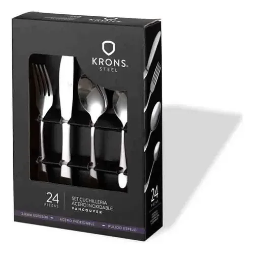 Set Cuchillería 24 Piezas Acero Inoxidable Gris