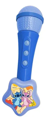 Micrófono Infantil Stitch Disney Con Luz Y Sonidos Azul