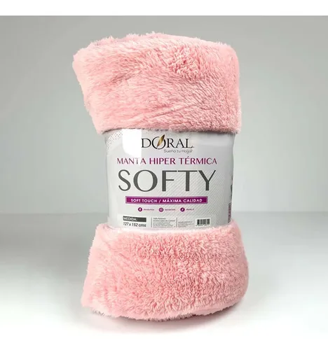 Manta Térmica Softy Poliéster Suave Coral Claro