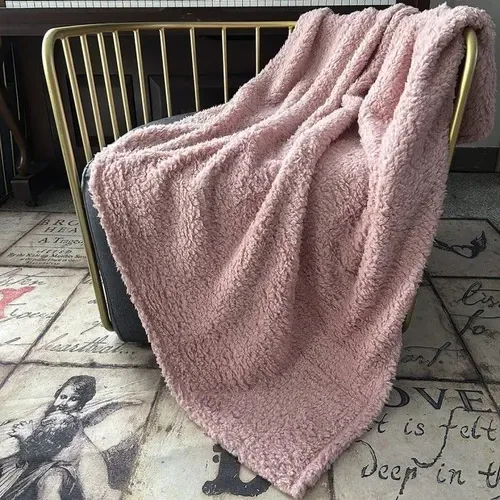 Manta Sherpa Térmica Poliéster Suave Rosa