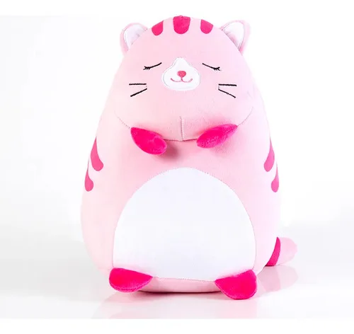 Cojín Peluche Infantil Gato Poliéster 30x30 Coral Claro