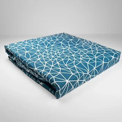 Set De Sábanas Micro Piel 2.5 Plazas Rayas Azul Azul