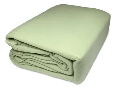 Set De Sábanas De Polar Liso 1.5 Plazas Verde Verde