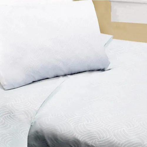 Set De Sábanas Embossed Ondas 1.5 Plazas Poliéster Blanco