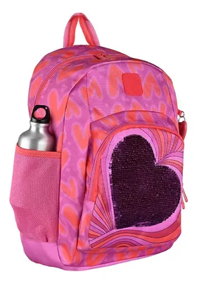 Mochila Escolar Coler 25l Impermeable Acolchada Coral Claro