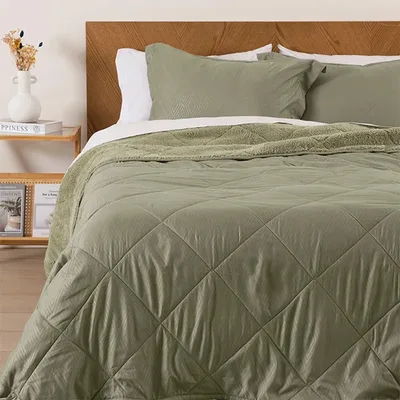 Plumón Sherpa Emboss 2 Plazas Verde Verde