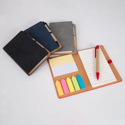Libreta Memo Set Con Bolígrafo Coral Claro