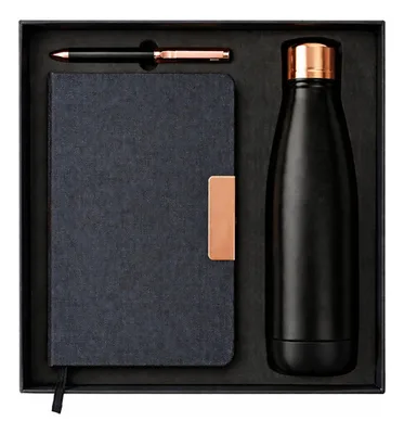 Set Regalo Botella Aluminio + Bolígrafo + Libreta