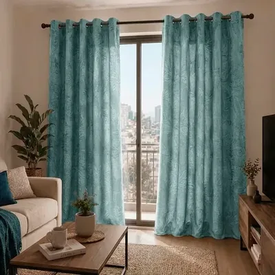 Cortina Velvet Emboss Verde 140x220 Cm