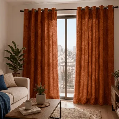 Cortina Velvet Emboss Terracota 140x220 Cm