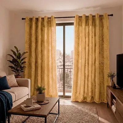 Cortina Velvet Emboss Beige 140x220 Cm 100% Poliéster