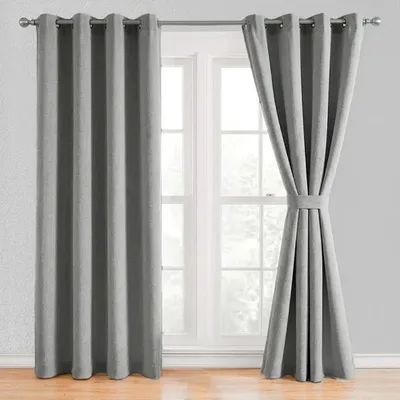 Cortina Blackout Tpu Poliéster Gris 4 Piezas Gris