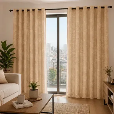 Cortina Velvet Emboss Cruda 140x220 Cm