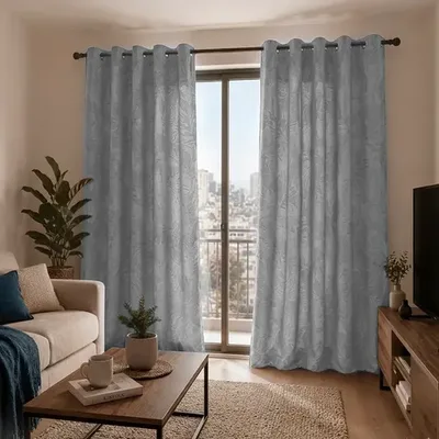 Cortina Velvet Emboss 140x220 Cm Gris