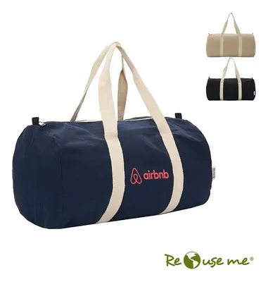 Bolso De Algodón Reciclado Amplio Con Asas Resistentes Negro