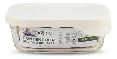 Contenedor De Vidrio Hermético Rectangular 930 Ml