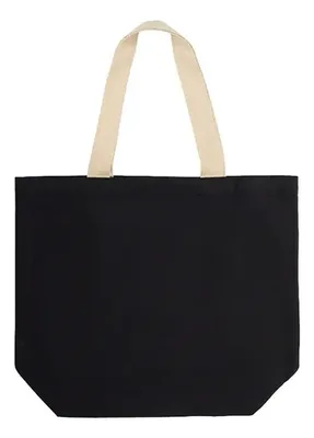 Bolso Tote De Canvas Sustentable Con Asas Largas Negro