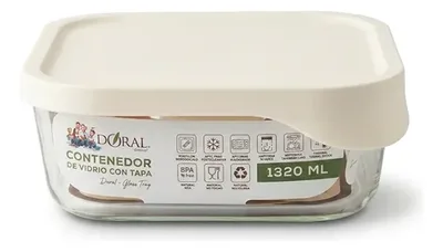Contenedor De Vidrio Hermético Cuadrado 1320 Ml