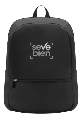 Mochila Corporativa De Poliéster Con Bolsillo Para Notebook Negro