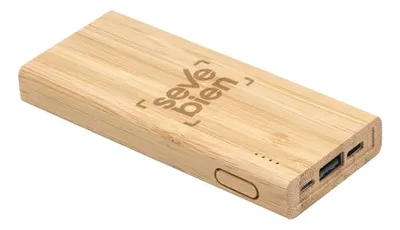 Cargador Usb Portátil De Bambú Con Puerto Tipo C
