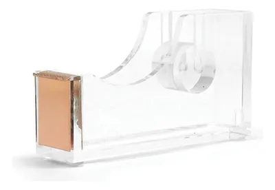 Dispensador De Cinta Adhesiva De Acrílico Y Metal Rosa Rosa