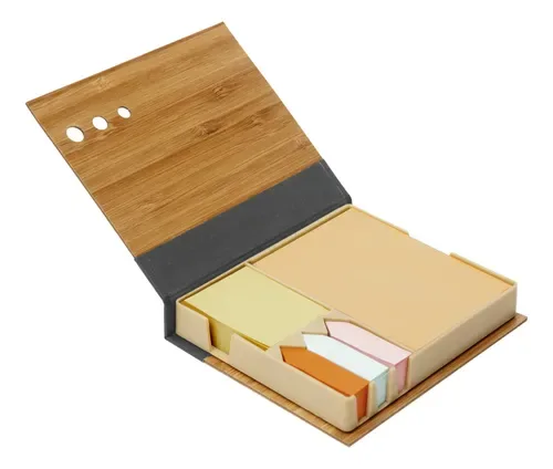 Set De Escritorio De Bambú Con Detalles De Tela Y Plástico Marrón