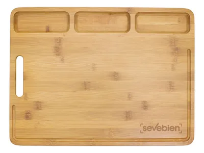 Tabla De Corte De Bambú Con Compartimentos