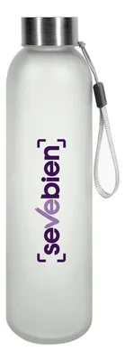 Botella De Vidrio Con Tapa De Acero Inoxidable