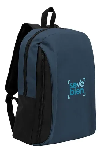Mochila Corporativa De Poliéster 600d Con Cierre Azul