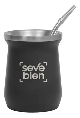 Mate De Acero Inoxidable Con Doble Pared Para Regalo Negro