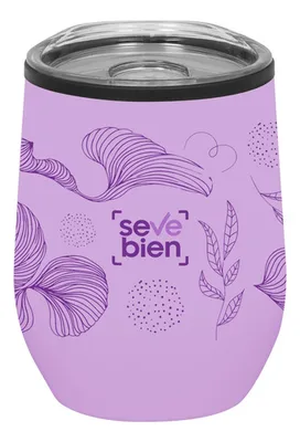 Taza De Acero Inoxidable Con Tapa De Plástico 350 Ml Negro