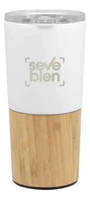 Termo De Acero Inoxidable Doble Pared Con Tapa De Plástico Blanco