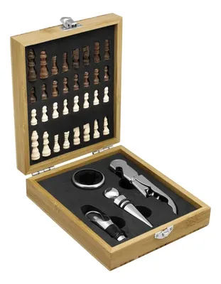 Set De Vino Con Juego De Ajedrez Corporativo