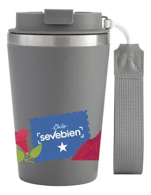 Taza De Acero Inoxidable Con Asa Colgante Gris