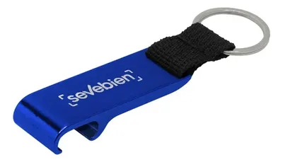 Llavero De Aluminio Con Correa De Poliéster Azul