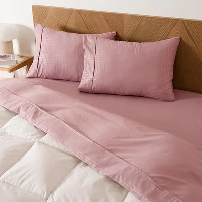 Juego De Sábanas Embossed 2.5 Plazas Rosado Rosa