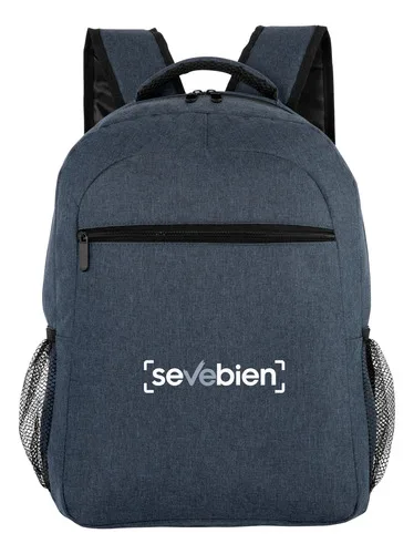 Mochila Corporativa De Poliéster Bitono Con Cierre Gris Oscuro