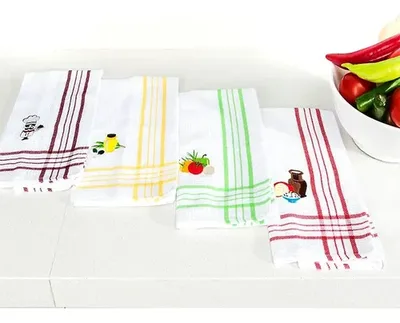 Paño De Cocina Algodón Bordado Multiuso