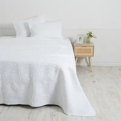 Quilt Portugal Microfibra 2 Plazas Reversible Blanco