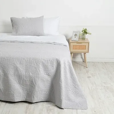 Quilt Portugal Microfibra 1.5 Plazas Reversible Gris