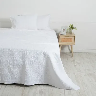Quilt Portugal Microfibra 1.5 Plazas Reversible Blanco