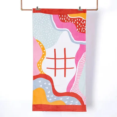 Toalla De Playa Algodón Poliéster 70x150 Cm Coral Claro